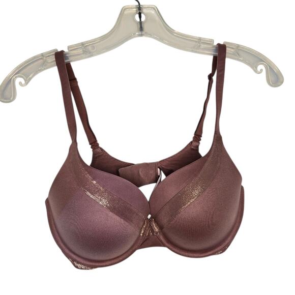 Victoria's Secret Perfect Shape Bra Padded Mauve Underwire 34D - Picture 1 of 10